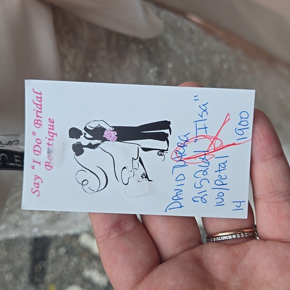 David Tutera For Mon Cherie Isla Wedding Dress - Size 14 A-Line Strapless Beaded - Picture 7 of 16